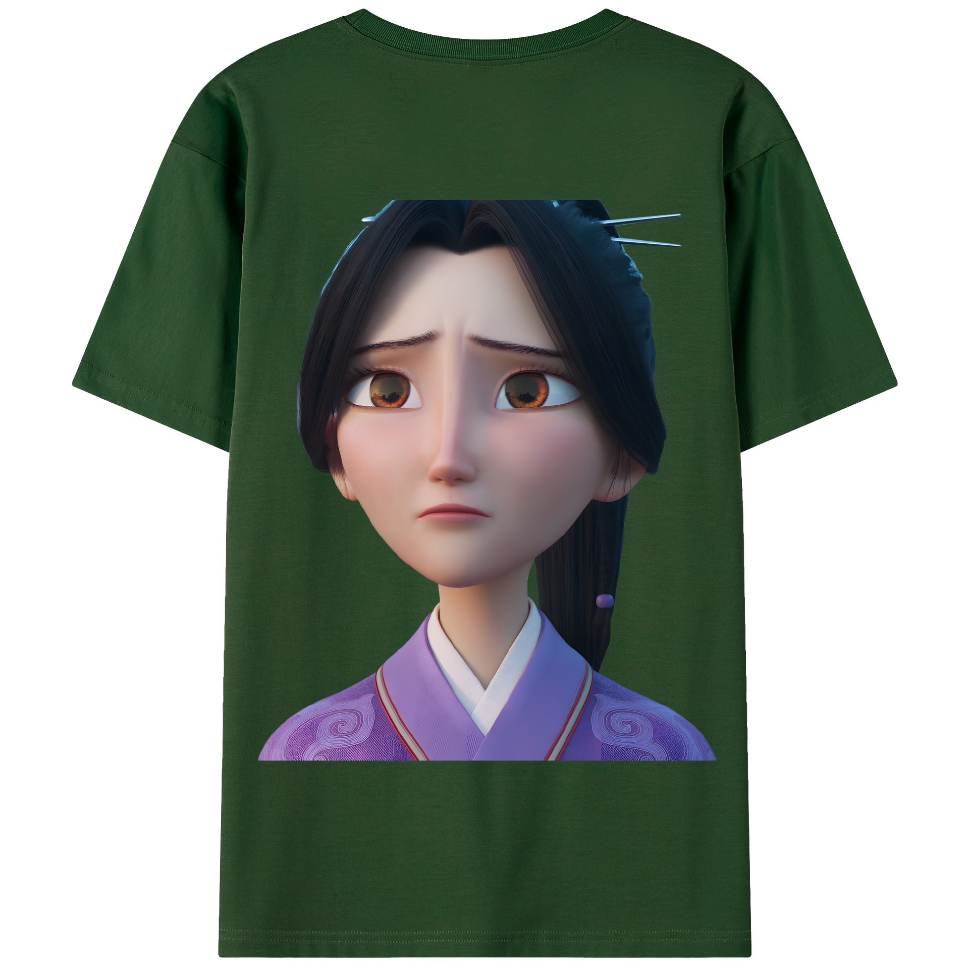 （画像用） Ne Zha 2 ナタ 魔童の大暴れ 綿100％半袖Tシャツ（背面プリント）